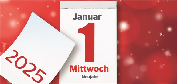 Kalenderblatt mit 1. Januar 2025
